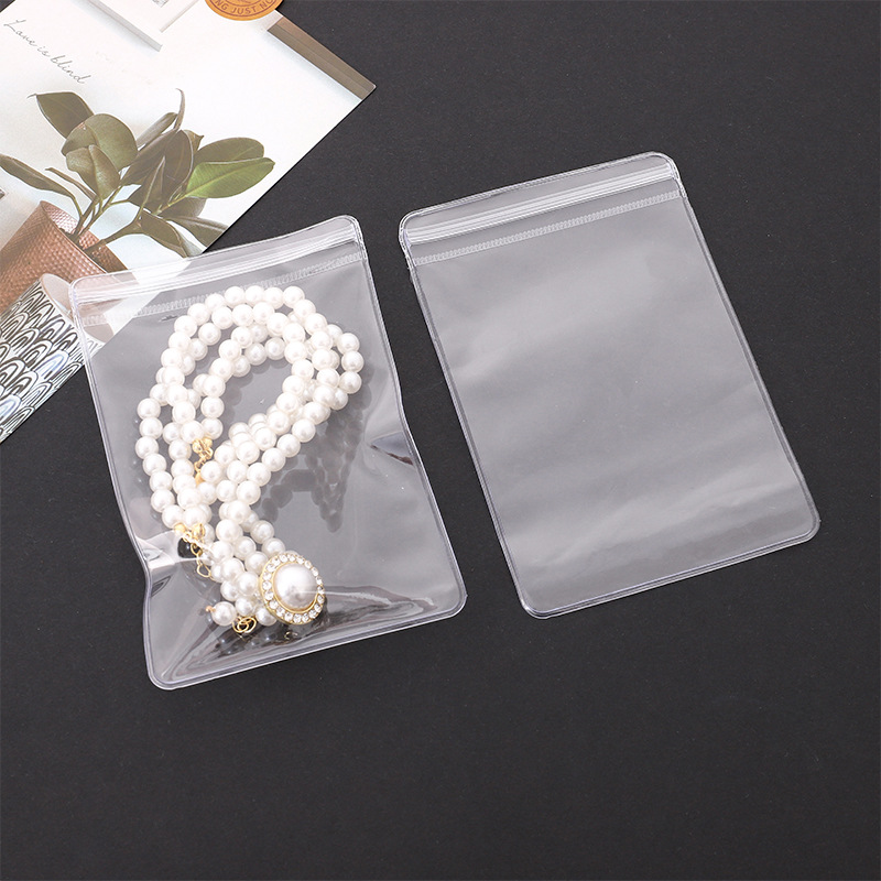 In Stock Wholesale Thick Transparent Jewelry Bag Collectables-Autograph Bracelet Jewelry Storage Ziplock Bag PVC High Permeability Envelope Bag