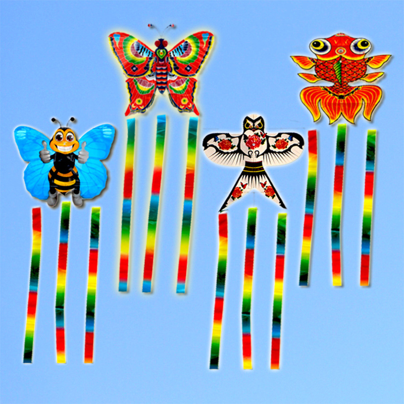 潍坊鸿运风筝动态风筝卡通儿童手刹鱼竿放倒转塑料片菱形风筝好飞