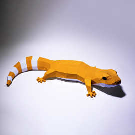 爬行的壁虎 diy手工立体3d纸艺纸雕模型创意装饰动物摆件
