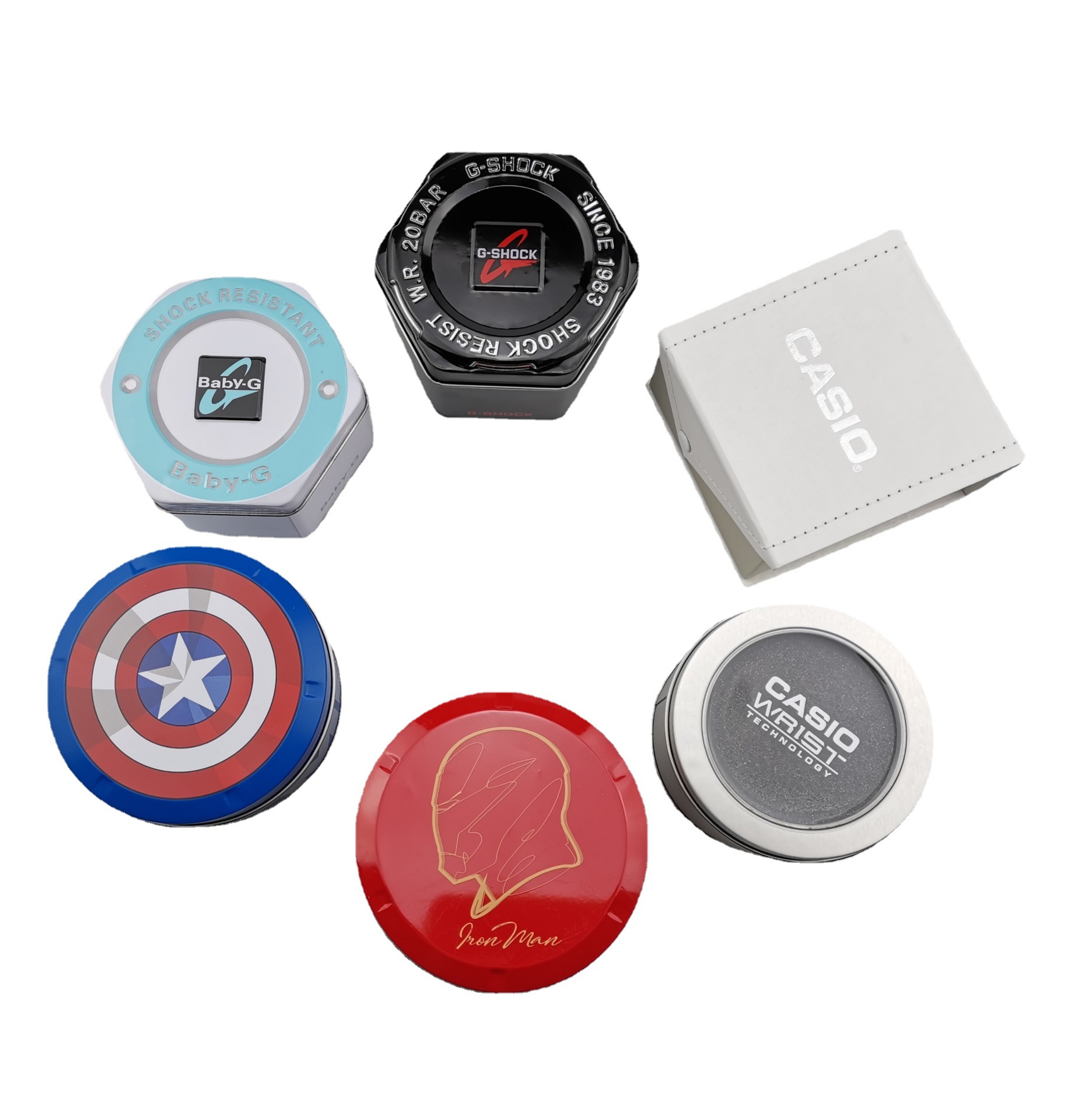 casio卡西欧手表盒子 手表盒高档精美礼品盒六角形铁盒gshock礼盒