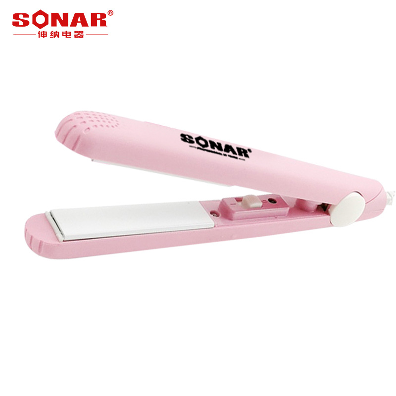 Sonar Mini-Portable Plywood Travel Student Dormitory Straight Cross-Border Air Bangs Curly Hair Inner Buckle Hair Straightener