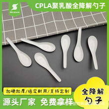 厂家直销 CPLA聚乳酸全降解一次性勺子外卖餐具食品级汤勺