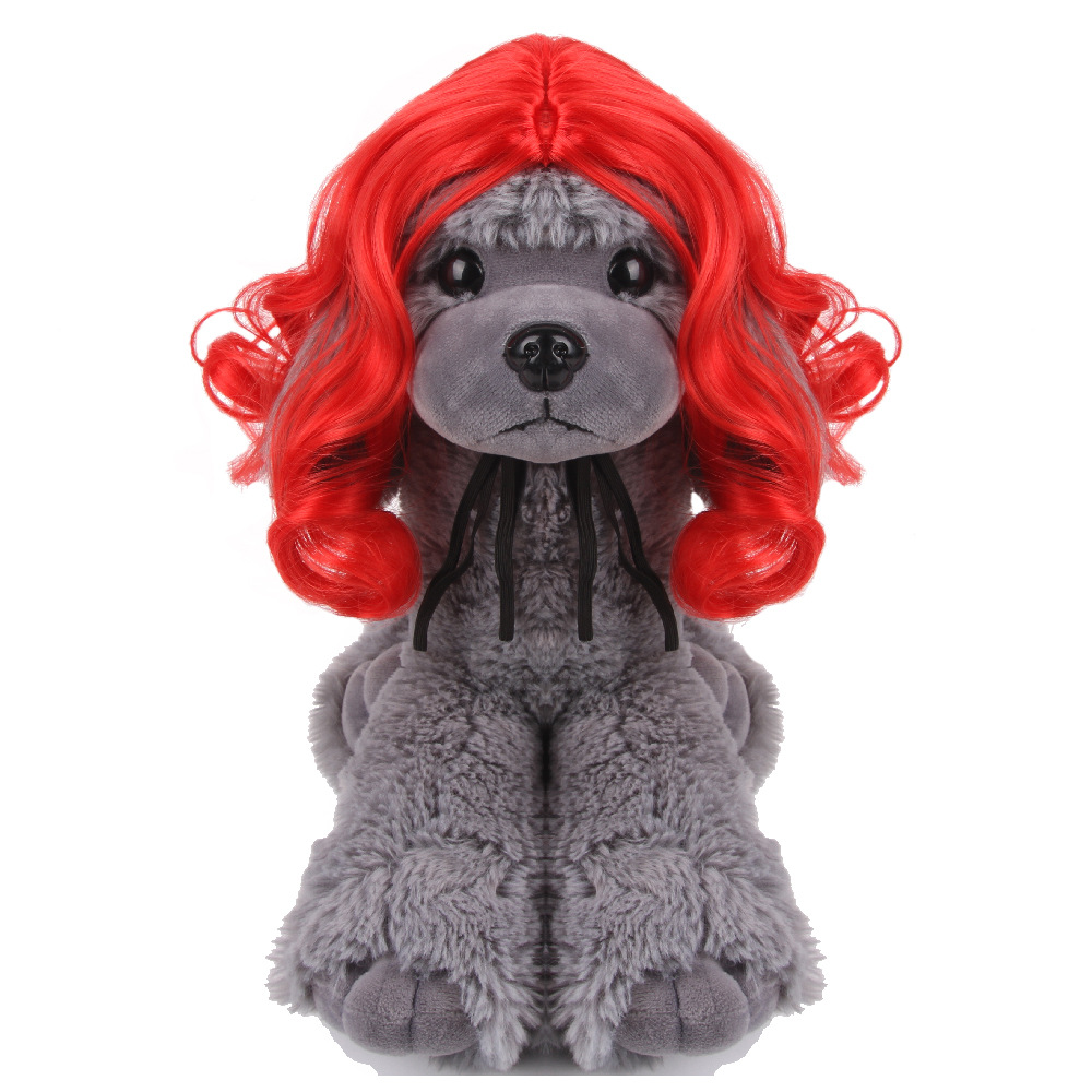 Cross-Border Factory Headdress Red Wave Wig Dog Cat Headgear Puppy Cat Clothing Funny Headgear