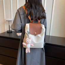 尼龙帆布双肩包包女2023新款潮韩国休闲背包学生上课大容量手提包