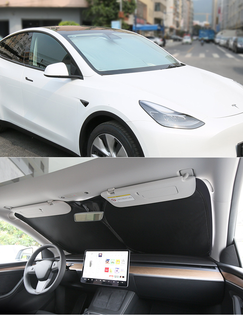 跨境批发 适用于tesla modely/3天窗遮阳帘 前遮光挡防晒隔热防护