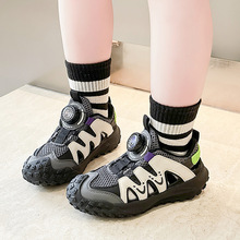 儿童框子鞋2024夏新款运动凉鞋男童鞋子中大童软底防滑女孩单网鞋