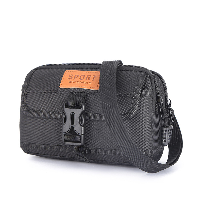 Construction Site Mobile Phone Waist Bag for Men Belt Horizontal and Vertical Wallet Practical Wear-Resistant Oxford Cloth Hook Chest Bag Wholesale