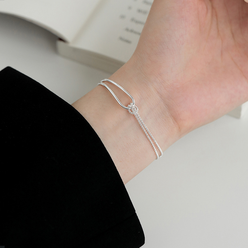 Chain Geometric Bracelet Female Minimalist Design Sense Korean All-Match Original Lines Twisted Girlfriends Bracelet Gift Accessories