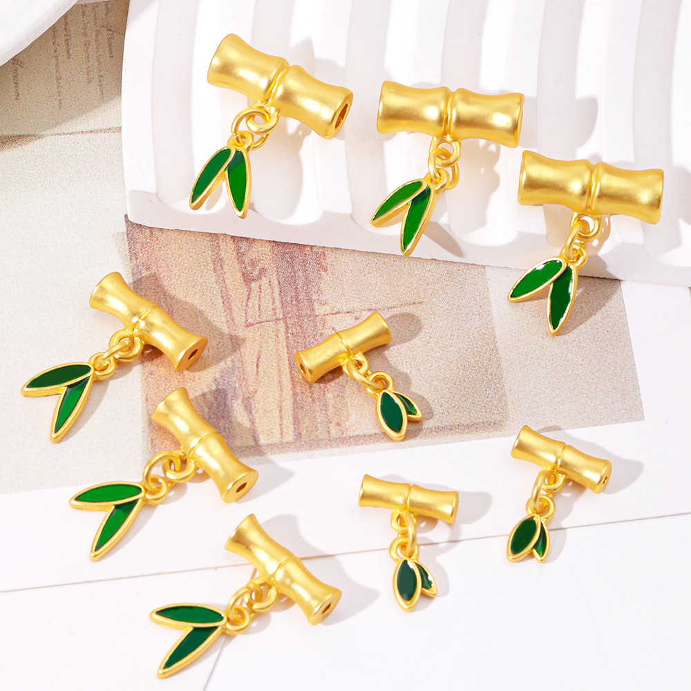 新款沙金步步高节节高升竹节串珠手工diy项链手链衣服扣饰品配件