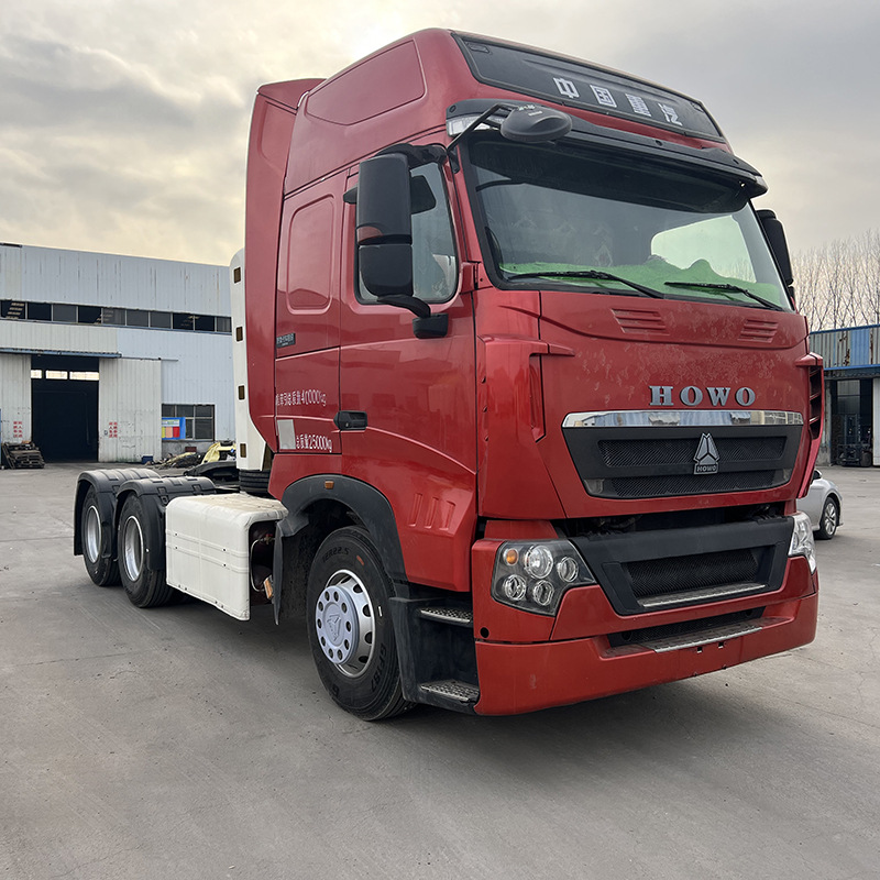 厂家出口豪沃cng牵引车拖车头6*4货运卡车头440马力码头运输车头