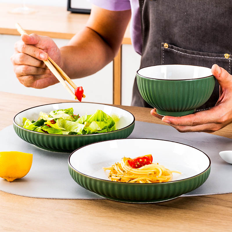 盘子碗家用新款吃饭碗网红碗韩版ins风陶瓷碗米饭碗家用套装