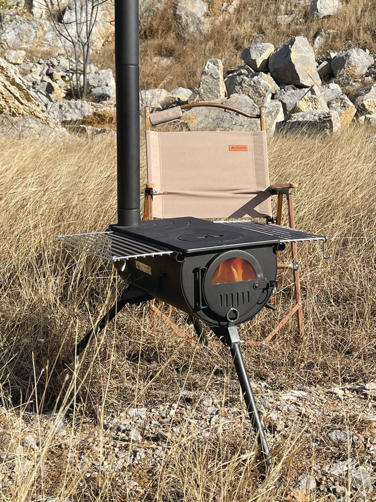 金罗马户外帐篷柴火炉多功能露营取暖炉帐篷内烧烤炉真火燃木炉子