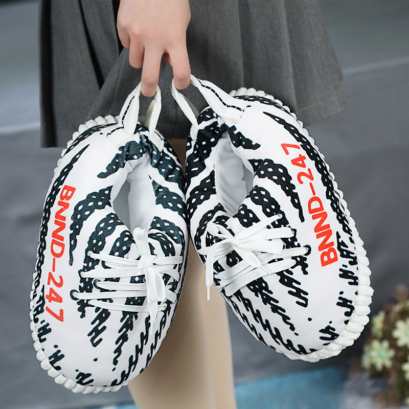 椰子棉拖鞋回到未来发光棉鞋aj1黑红恶搞保暖家居棉拖鞋批发代发