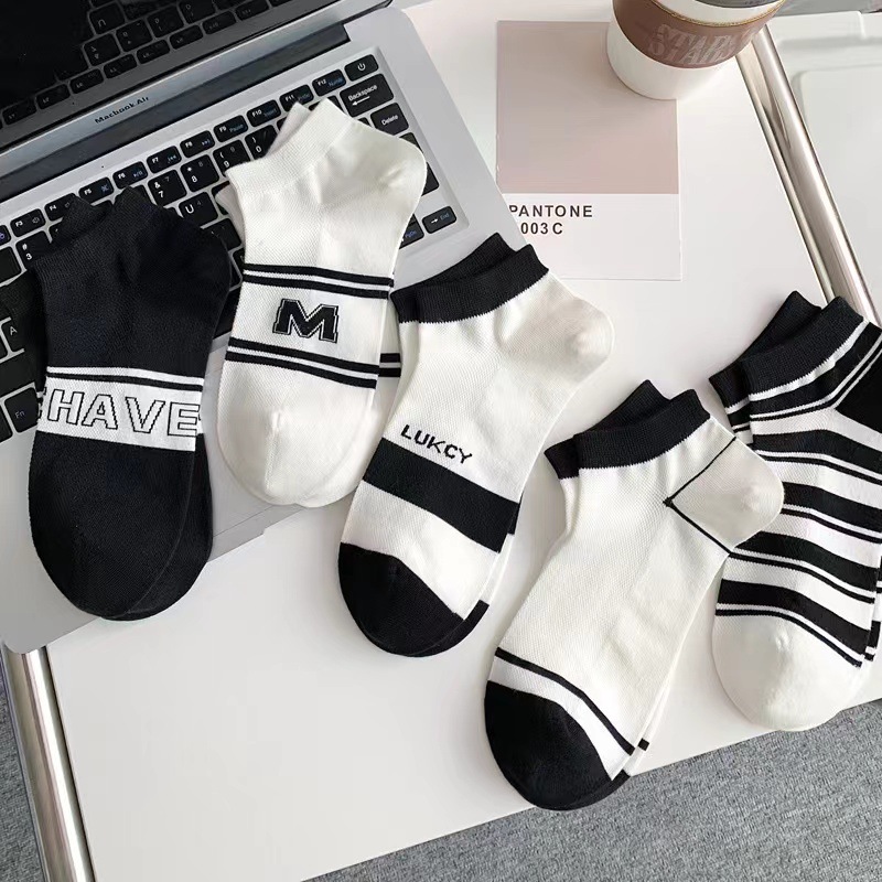 New/Spot Socks for Women Spring Summer Low Cut Socks Men Invisible Socks White Short Socks Factory Wholesale