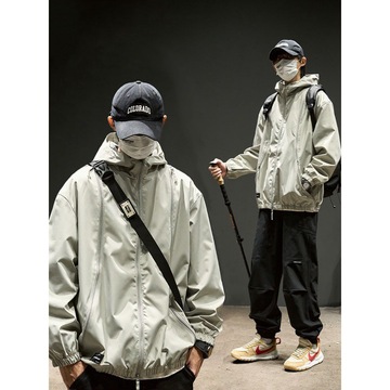 冲锋衣春秋季防风防水外套潮牌痞帅男装风衣2024新款拉链夹克上衣