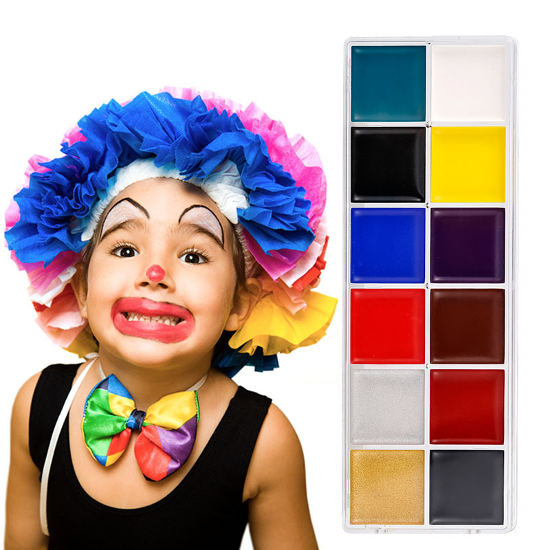 12 colors oil color easy to color cross-border face color outdoor body painting party stage makeup face color pigment plate