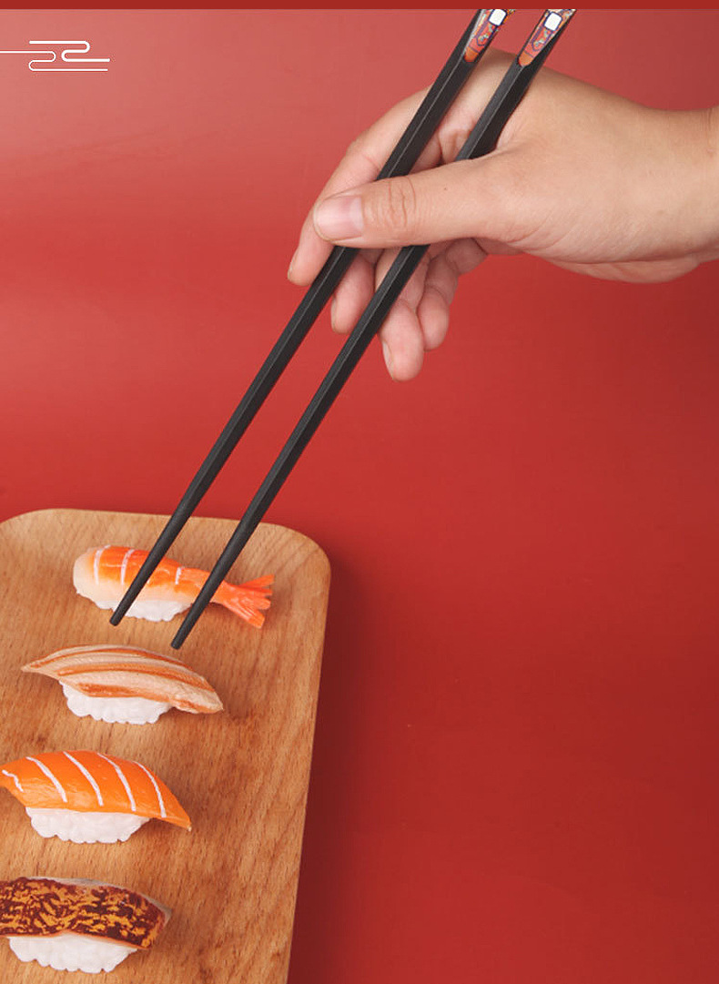 包邮国潮戏曲脸谱合金筷日式尖头家用防滑防烫高颜值家庭分餐筷子