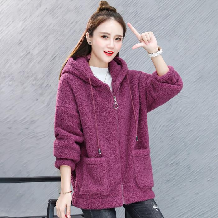 Cross-Border plus Size Women's Faux Cashmere Coat 2023 New Plump Girls Autumn and Winter Loose Korean Style Sweater Women's Fleece-lined