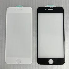 适用iPhone7钢化膜苹果8带白底板iPhone6白色手机膜高清保护贴膜