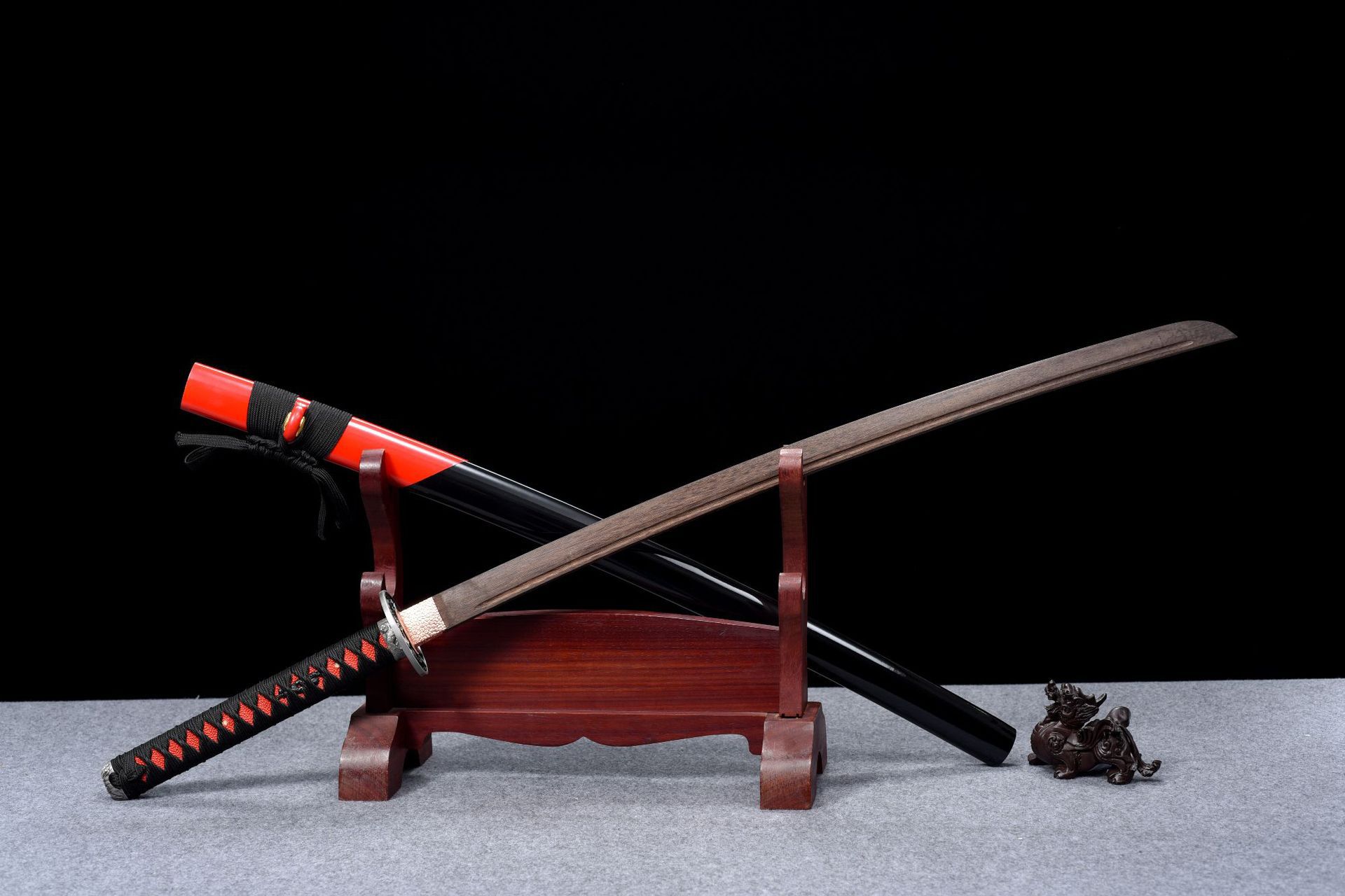 刀剑手工日本木刀一体花梨木道具刀cos摆件冷兵器摆件未开刃