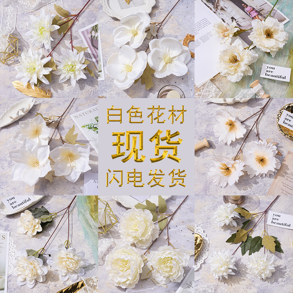 white wedding artificial flower wedding hall ceiling fake flower and decorative flower row road lead flower arrangement hotel decorative flower