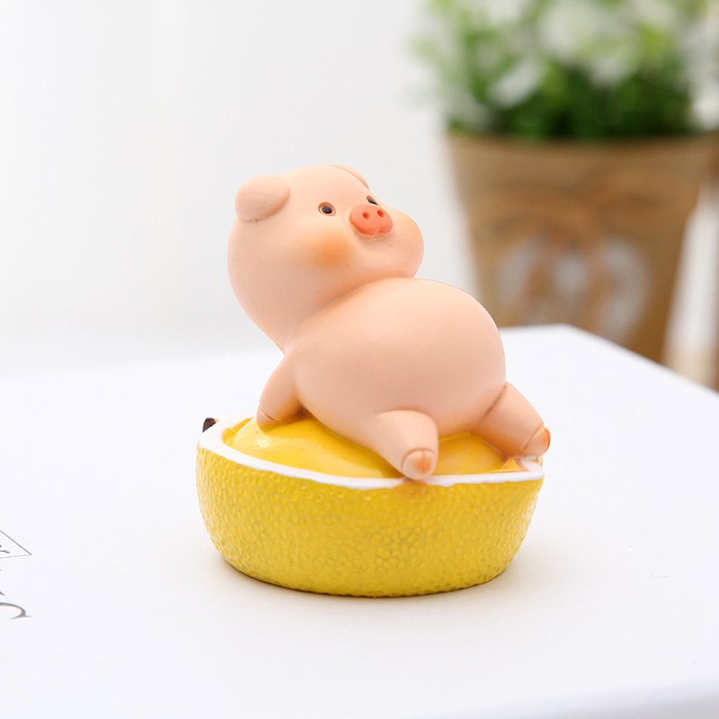 Creative Japanese Style Groceries Piggy Resin Animal Ornaments Car Home Decorative Crafts Gift Cake Ornaments