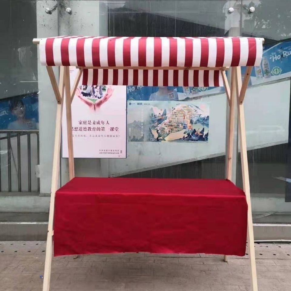集市摊位折叠展示架可移动售货车木制活动棚商场夜市摆摊花车