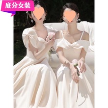 伴娘服2024新款夏季香槟色长裙姐妹团显瘦高级可穿小众礼服女中式