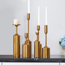 欧美式金属六件套蜡烛台样板房饰品摆件家用客厅婚庆礼品装饰道具