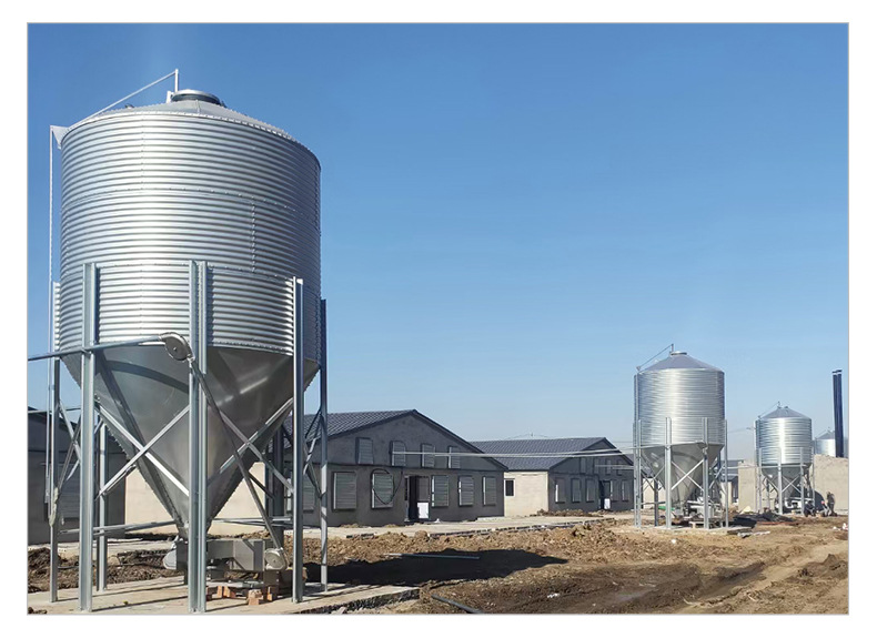 猪场饲料储料罐粮仓首钢275g热镀锌15吨20吨25吨料塔料线配件全套