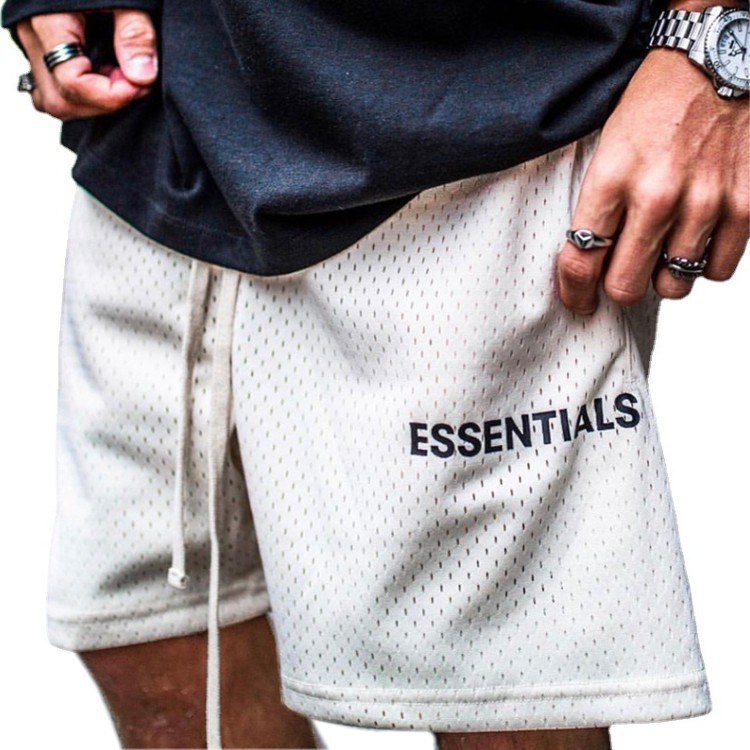 肌肉运动健身FOG Essentials 复线网眼抽绳字母五分裤男短裤