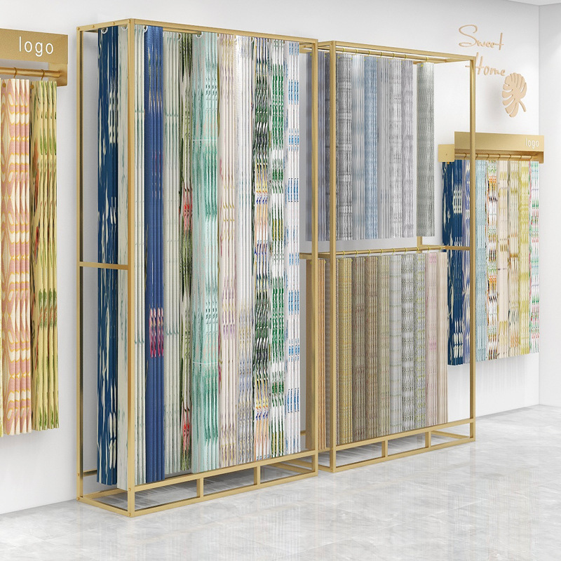 被子展示架落地式 窗帘家纺布料样品展示架 围巾丝巾可移动货架