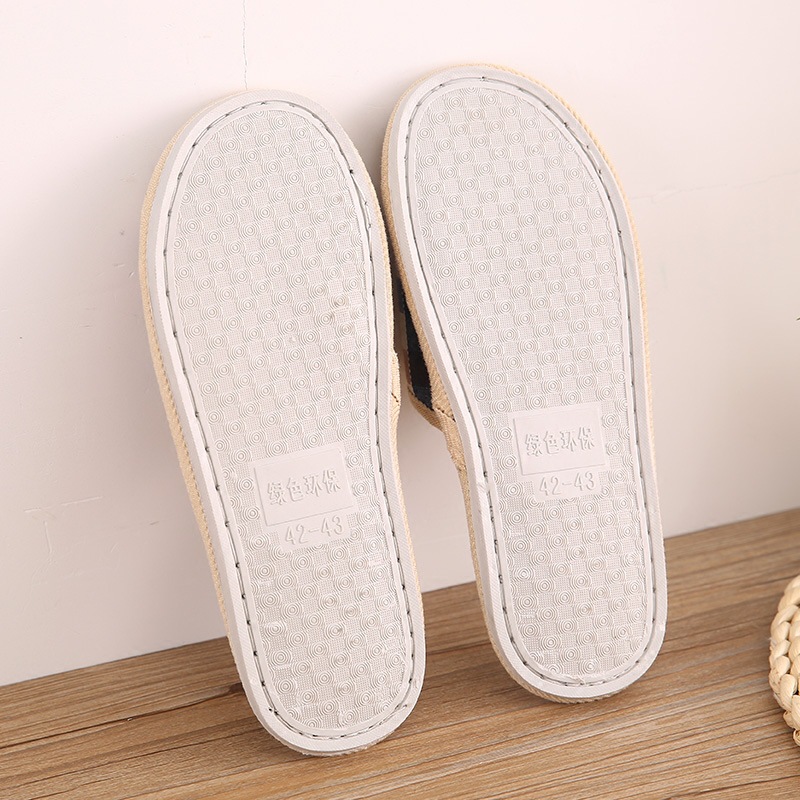 Four Seasons Linen Cotton Linen Couple Slippers Men and Women Japanese Style Home Indoor Non-Slip Slippers Wooden Floor Soft Soled Cotton Slippers