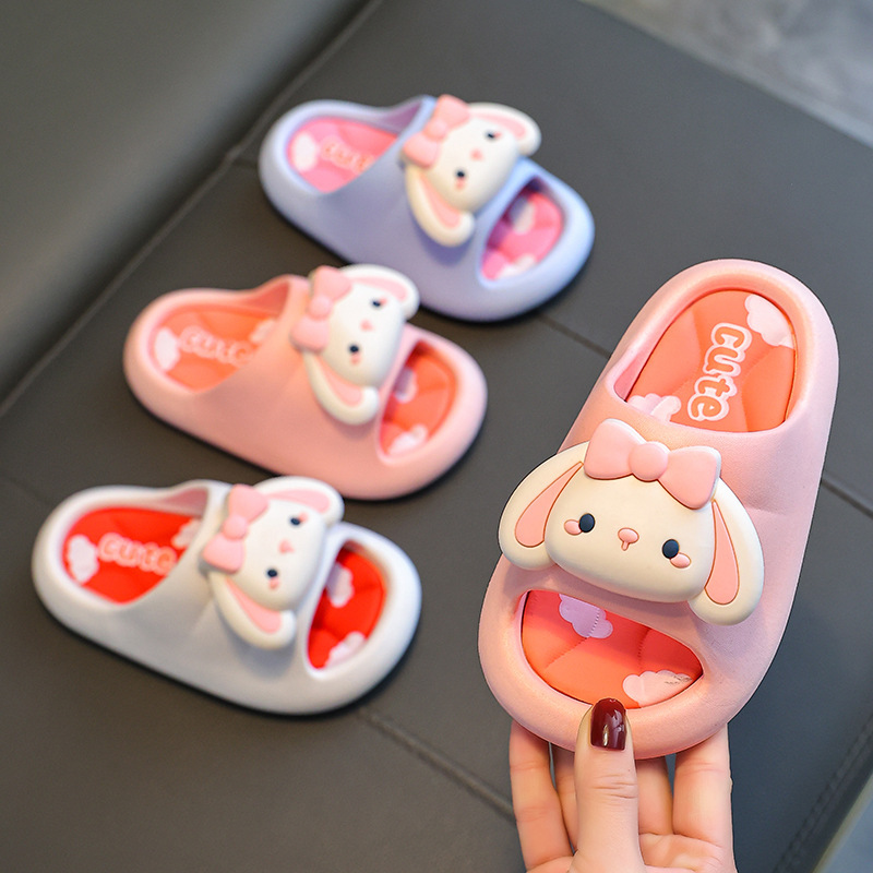 2023 Summer Girls Sandals Princess Cartoon Indoor Non-Slip Bathroom Bath Cute Soft Bottom Children Children