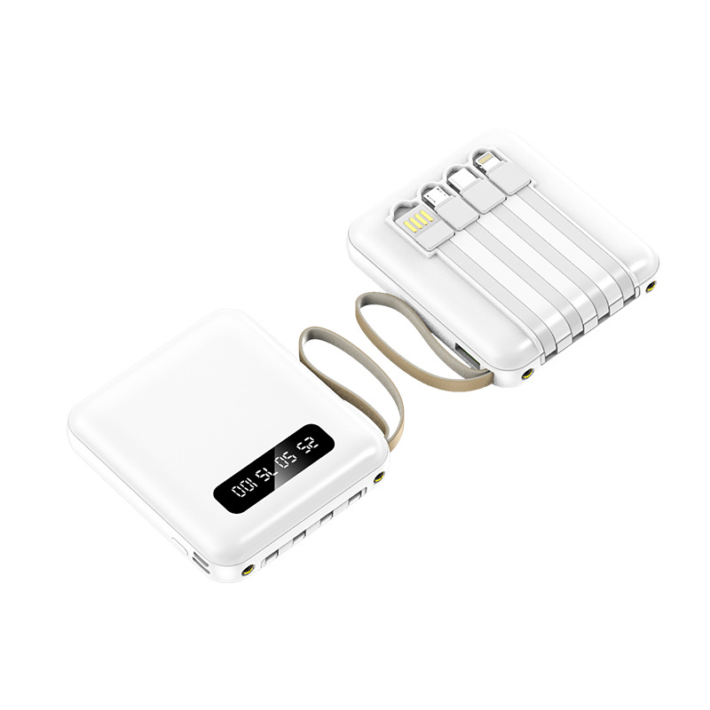 Power Bank Mini Self-Wired Large Capacity 20000 MA Digital Display Fast Charging Mobile Power Gift Printed Logo