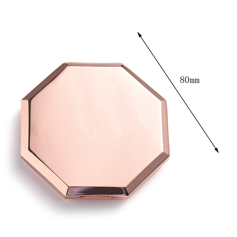 厂家制作金属折叠镜锌合金八角形折叠镜便携式小镜子可制作logo