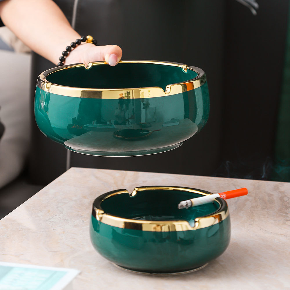 新中式烟灰缸灭烟家居客厅茶几办公桌轻奢摆件创意个性玄关装饰品