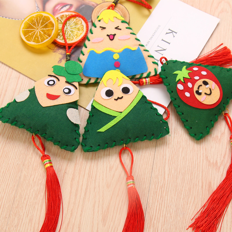 儿童手工diy端午节粽子香囊材料包幼儿园香包制作不织布 布艺挂饰