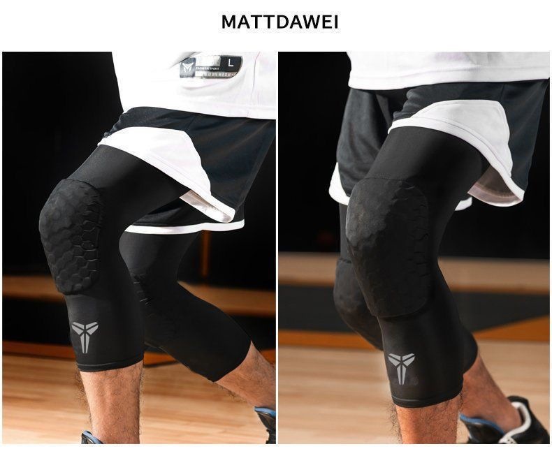 nba篮球蜂窝防撞护膝盖专业长款男训练运动护腿足球装备儿童护具