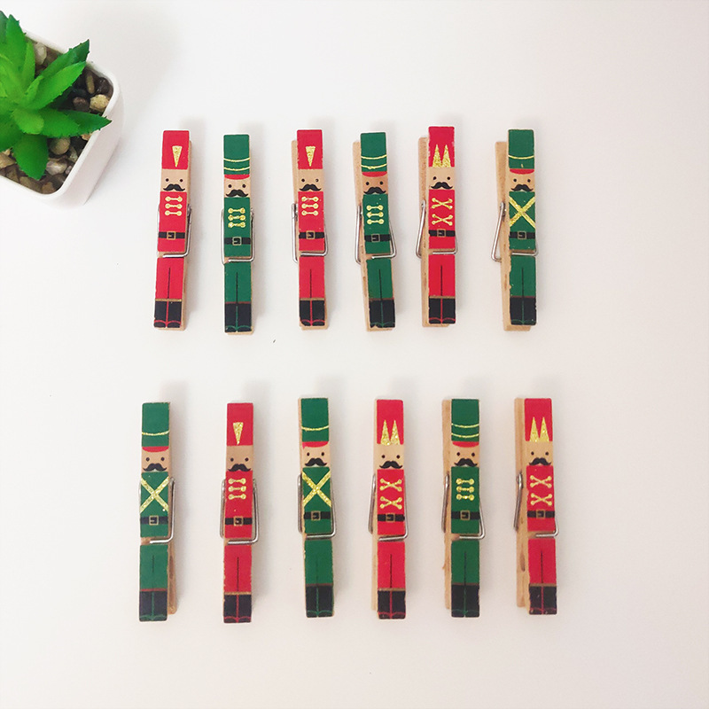 Diy Colorful Wooden Clip Photo Wooden Clip Mini Clip Creative Color Wooden Clip Christmas Festival Decoration Clips