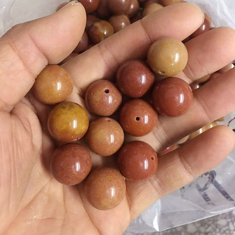 18mm草莓酱金丝玉散珠 红色密玉diy 热销手持手串