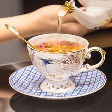 轻奢欧式下午茶咖啡杯带勺英式骨瓷家用茶具套装陶瓷杯子送礼礼盒