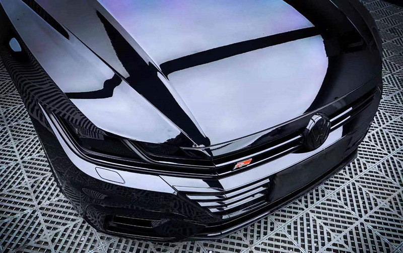 汽车改色膜pet底水晶高亮光黑带修复钢琴黑亮光膜tpu钢琴黑车身贴