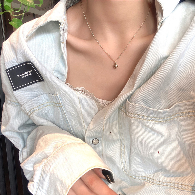 可爱少女网红新款爱心项链锁骨链气质简约百搭小众学生闺蜜项圈潮