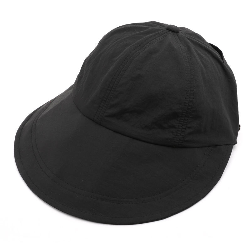 Hat Female Spring and Summer Solid Color Light Board Big Brim Foldable Peaked Cap Outdoor Travel Riding Sun Protection Sun Hat