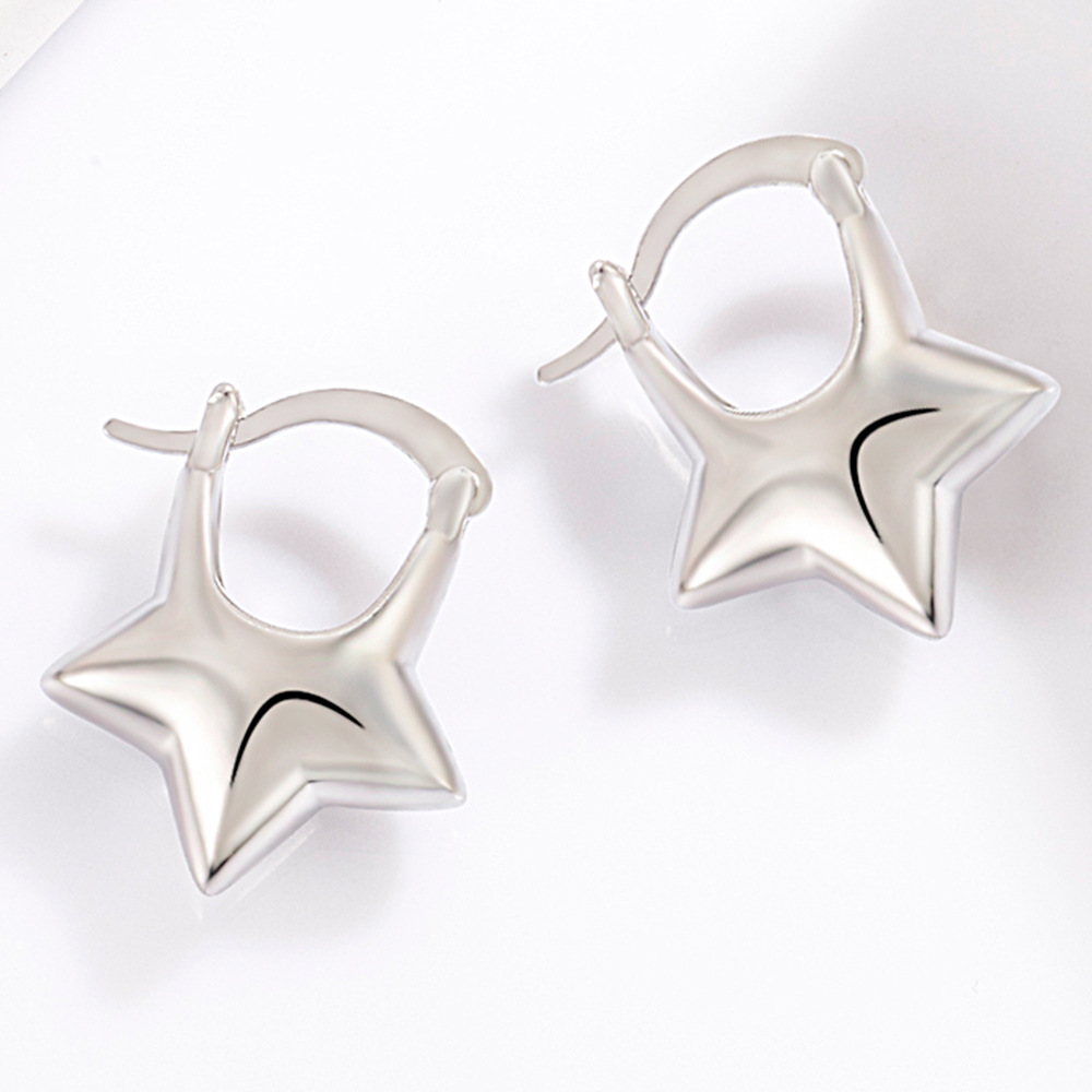 新款高级感复古简约五角星耳环 个性气质网红肥五角耳饰品 批发女