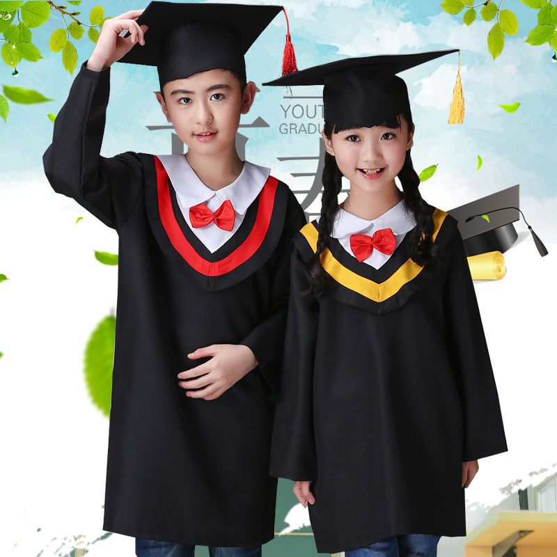 儿童博士服幼儿园小学毕业照服装学士服毕业礼服拍照衣服博士帽子