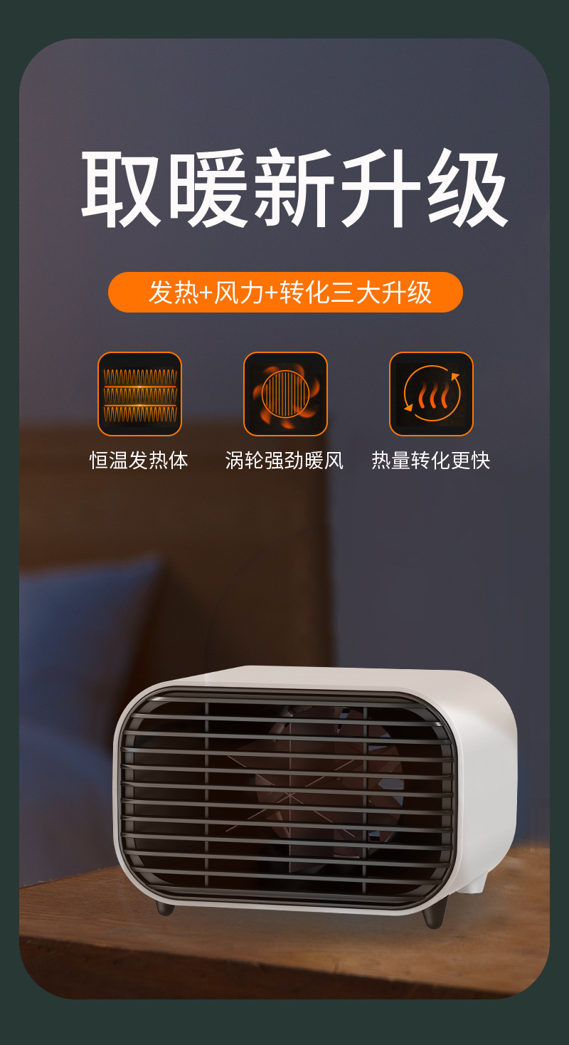 跨境冬季家用室内速热暖风机桌面电暖器小型加热取暖器工厂批发