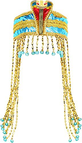 Halloween Egyptian Cobra Headwear Women's Egyptian Costume Accessories Gold Beaded Headband Pharaoh Sequined Hair Accessories