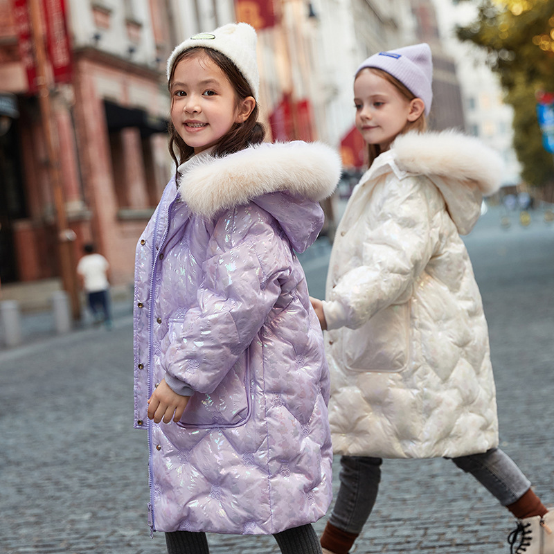 巴拉巴拉儿童羽绒服女童2021冬装新款洋气女大童装同款洋气白鸭绒